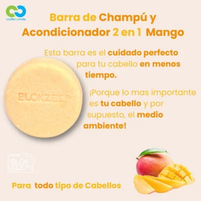 CHAMPU SOLIDO BLOK ZEEP 2EN1 MANGO 60 GR